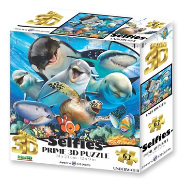 HOWARD ROBINSON Puzzle 3D Selfie podvodni život, 63 kom, 31x23 cm