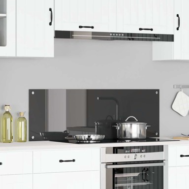 Kuhinjska zaštita tamno siva 120x40x0,6 cm kaljeno staklo