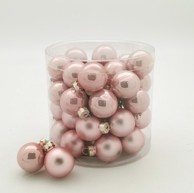 Staklene kuglice set, 12 kom, ø 6 cm, ružičaste