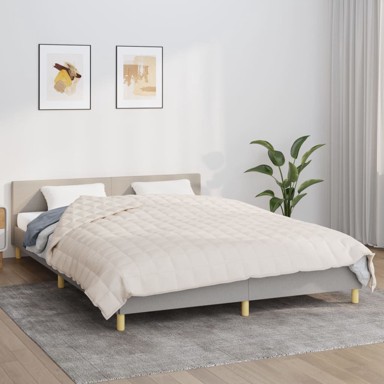 Teška deka svijetla krem 220x230 cm 11 kg od tkanine