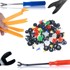 ROSFIX Set univerzalnih auto klamerica, 1000 kom, alati za uklanjanje klamerica 6 kom, veličine 1–4 cm