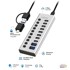 LOGILINK USB hub, 10 portova, USB-A/C, s prekidačem