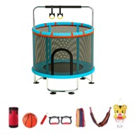 Trampolin za djecu s loptom i mrežom za košarku 150 cm, plavi