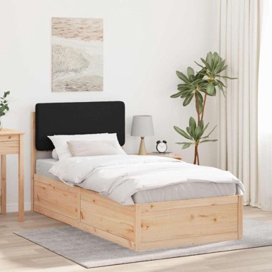 Okvir za krevet s tapiciranim uzglavljem Crna 100 x 200 cm