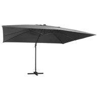 Vrtni suncobran LED sa stupom 400x300 cm, antracit