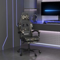 Gaming stolica, umjetna koža, s naslonom za noge, crno/maskirna