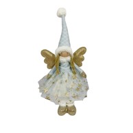 Božićni ukras stajaći anđeo sa LED svjetlom 50 cm plavi