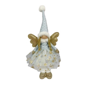 Božićni ukras stajaći anđeo sa LED svjetlom 50 cm plavi