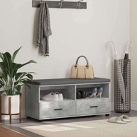 Klupa za hodnik s jastukom 100 x 38 x 46 cm betonski sivi