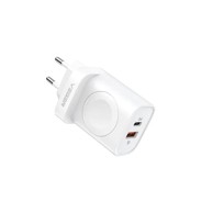 VEGER Kućni punjač W002E, 3u1, PD 20W, bežično punjenje za Apple Watch, bijeli