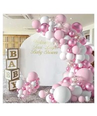 Girlanda od balona set 104 komada roza i bijela