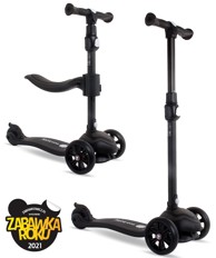 Dječji romobil na 3 kotača sa sjedalom, crni