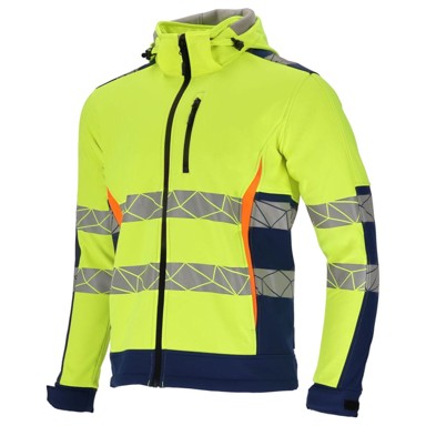 LAHTI PRO Reflektirajuća softshell jakna, žuto-plava, veličina L
