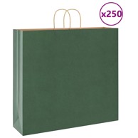 Papirnate vrećice 250 kom s ručkama 54x15x49 cm, zelene