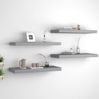 Plutajuće zidne police 4 kom sive 60 x 23,5 x 3,8 cm MDF