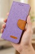 Preklopna maskica za Xiaomi Redmi Note 14 4G, od platna, sa zaštitnim staklom, ljubičasta