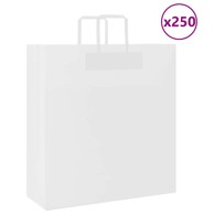 Papirnate vrećice 250 kom s ručkama 45x17x48 cm, bijele