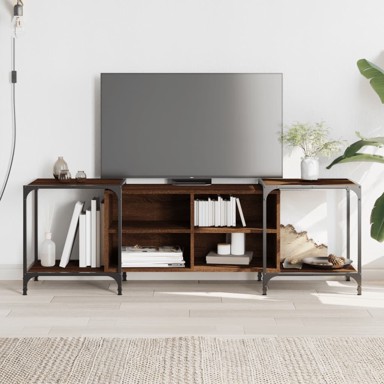 TV ormarić smeđa boja hrasta 153 x 37 x 50 cm konstruirano drvo