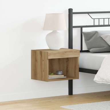 Zidni ormar s LED svjetlima, orah, 40 x 30 x 30 cm