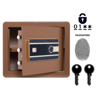 NIKCORP Biometrijski kućni sef, otisak prsta i šifra, dimenzije 30 x 36 x 30 cm, čelik, smeđa