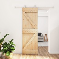 Klizna vrata s priborom za montažu, masivna borovina 70x210 cm