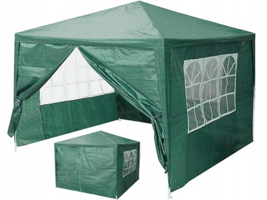MULTIGARDEN Komercijalni vrtni paviljon šator 3 x 3 m, 4 zida, zeleni