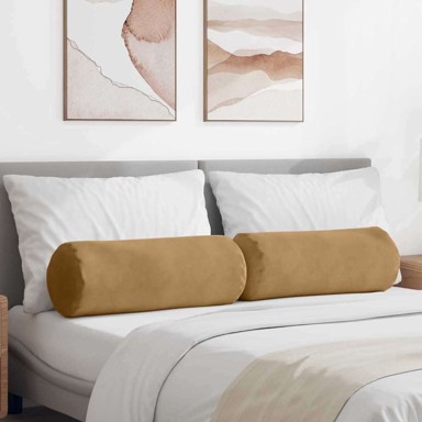 Valjkasti jastučići set 2 kom Ø25×70 cm kordura tekstil, smeđi