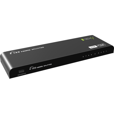 TECHLY HDMI razdjelnik IDATA HDMI2-4K8HDR, 1 x HDMI na 8 x HDMI, 4K, crni