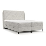 MAISON DE RÊVE Boxspring krevet Melba 140x200 cm s podnicom i prostorom za pohranu, svijetlo sivi