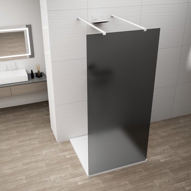 POLYSAN Tuš stijena ESCA, jednodijelna, 1100 mm, sivo mat staklo, antidrop, bijela mat