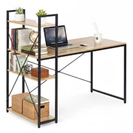 ModernHome uredski stol s policom i 3 police 120 x 60 cm, loft stil