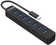 ORICO USB hub TWC3-7A, USB-C,7x USB-A 3.0, crni