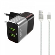 LDNIO Punjač Komplet adapter A2206, 220v, 2x USB, max 2,4A, micro kabel