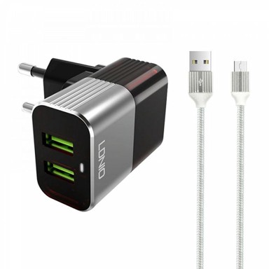 LDNIO Punjač Komplet adapter A2206, 220v, 2x USB, max 2,4A, micro kabel