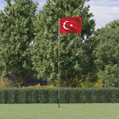 Zastava s jarbolom, aluminij, 5.55 m, turska