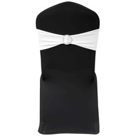 Set rastezljivih dekorativnih traka za stolice s dijamantnom kopčom, 25 kom, bijeli