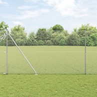 Ograda, heksagonalna, 1.6x10 m, pocinčani čelik, stupovi sa šiljkom, 7 kom, Ø32 mm, 180 cm, pocinčani čelik
