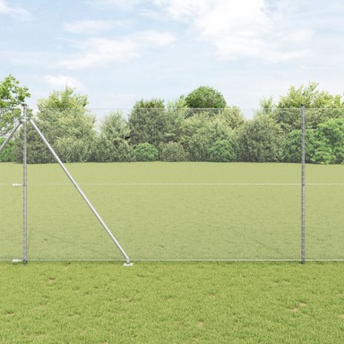 Ograda, heksagonalna, 1.6x10 m, pocinčani čelik, stupovi sa šiljkom, 7 kom, Ø32 mm, 180 cm, pocinčani čelik