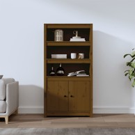 Visoka komoda boja meda 80 x 35 x 154 cm od masivne borovine