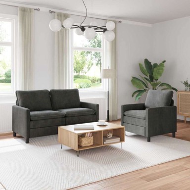 Set sofe, poliester, antracit, 2 komada