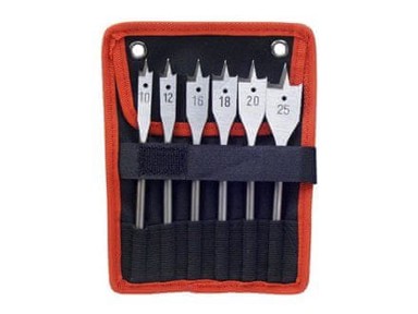 EXTOL PREMIUM Set plosnatih svrdla za drvo 8801210 10-25 mm 6 kom, siva