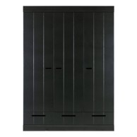 WOOOD Crni ormar s konstrukcijom od borovog drveta Connect, širine 140 cm