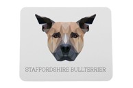 Podloga za miša Staffordshire Bull Terrier, geometrijski motiv