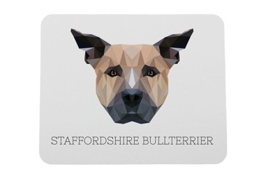 Podloga za miša Staffordshire Bull Terrier, geometrijski motiv