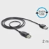 DELOCK Kabel Easy USB 2.0A muški u USB 2.0A ženski 2 m, crna