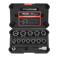 VEVOR Set za izvlačenje vijaka, 16 komada, 190x130x50 mm, crni