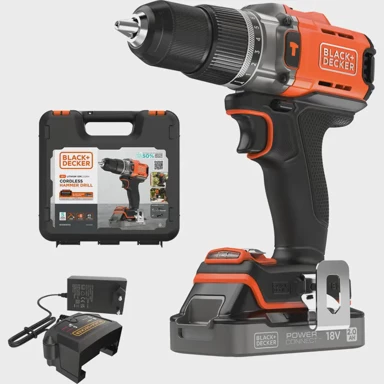 BLACK+DECKER Aku udarna bušilica POWERCONNECT BCD383D1XK, 18 V
