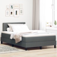 Box spring krevet s madracem 120x190 cm, tkanina, tamnosivi