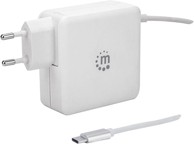MANHATTAN Kućni punjač 60W, USB-C kabel PD 3.0, USB-A, bijeli