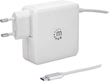 MANHATTAN Kućni punjač 60W, USB-C kabel PD 3.0, USB-A, bijeli